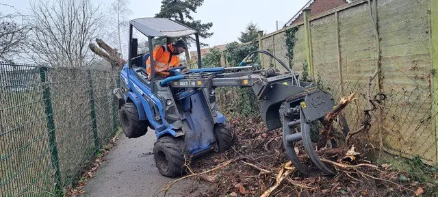 hedge removal using machinery